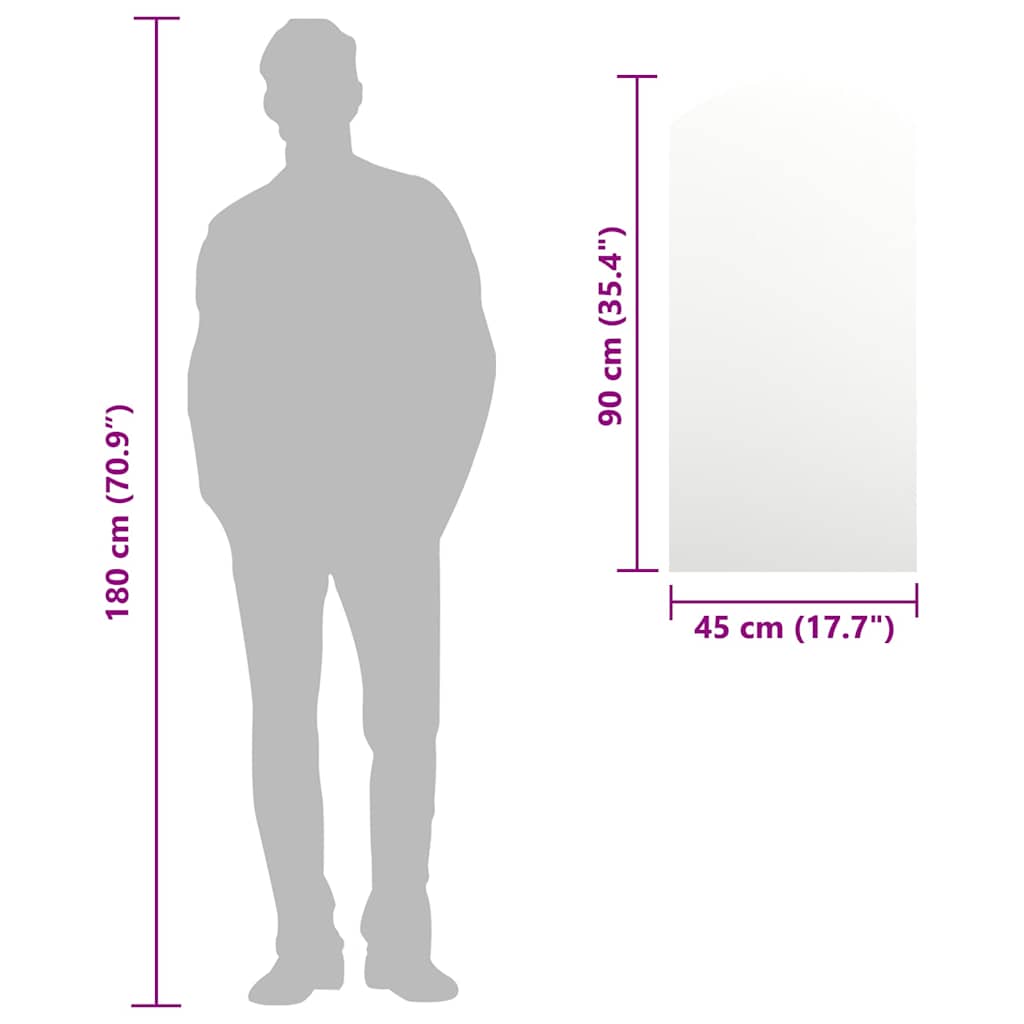 326089 vidaXL Mirror 90x45 cm Glass