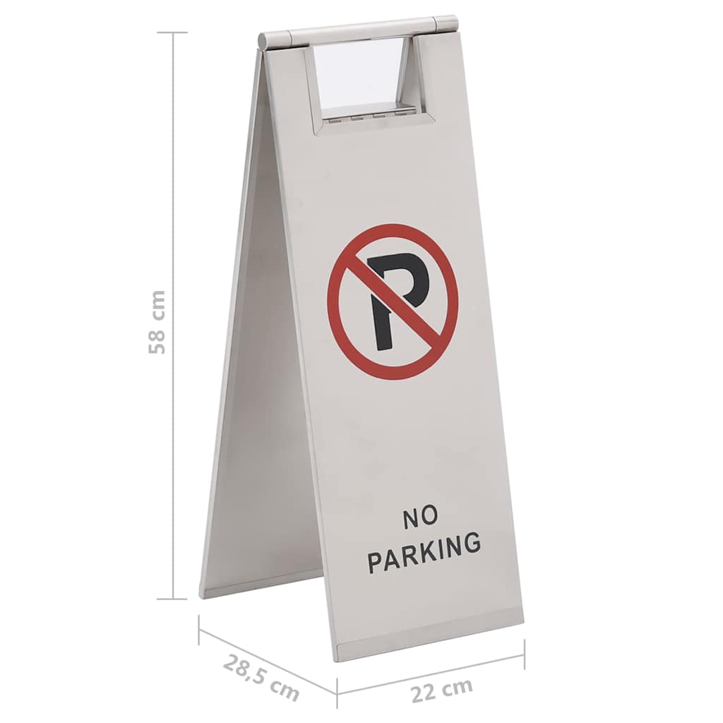 149574 vidaXL Folding Parking Sign Stainless Steel
