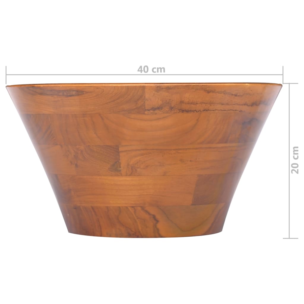 326161 vidaXL Basin Solid Teak Wood Φ40x20 cm