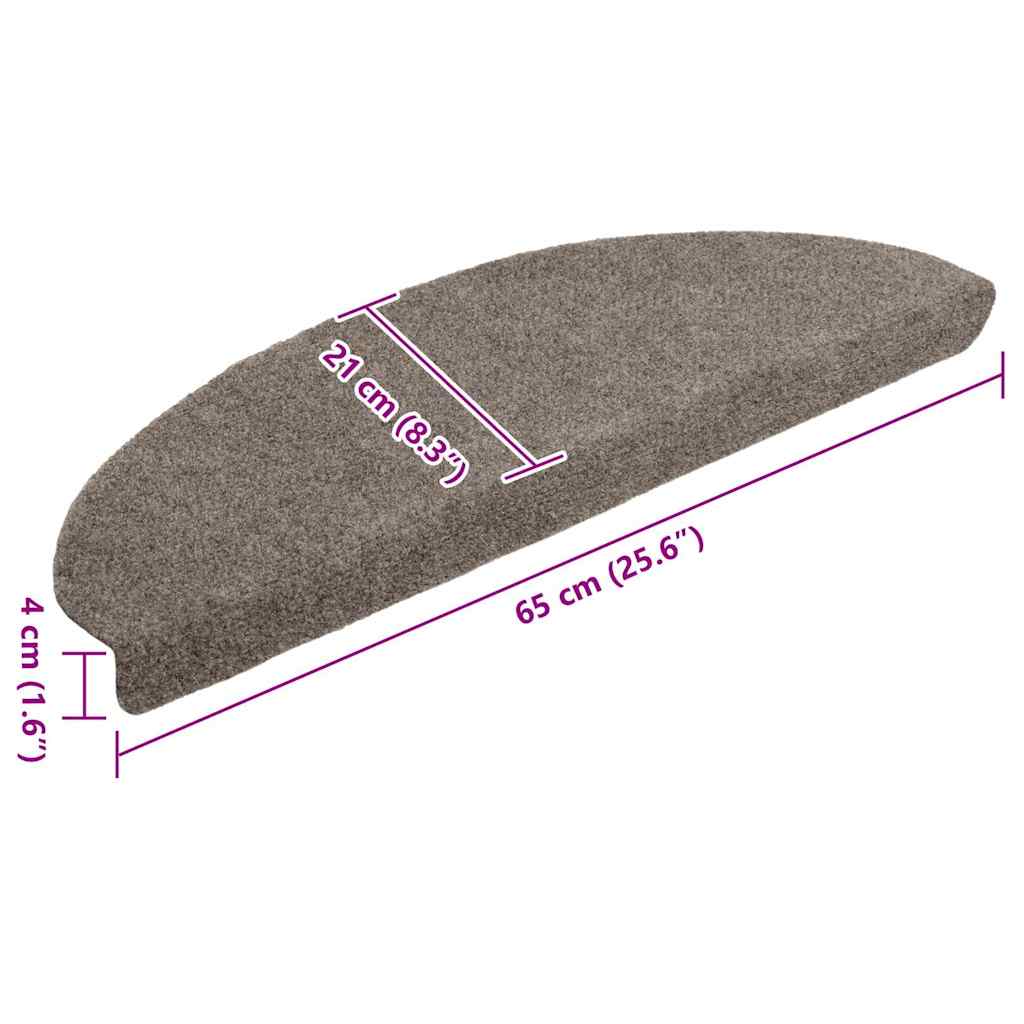 Stair Mats Self-adhesive 5 pcs 65x21x4 cm Beige Half Round Large