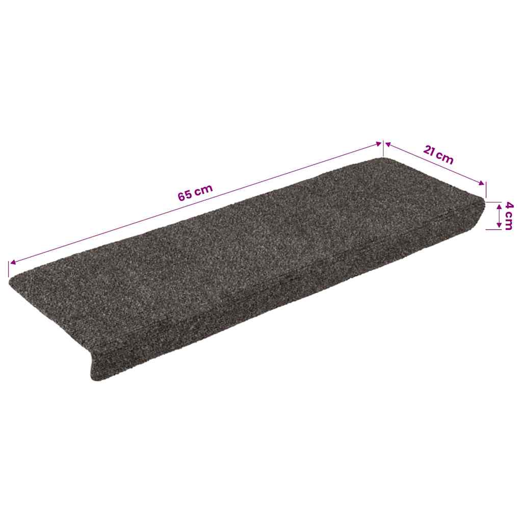 Stair Mats Self-adhesive 5 pcs 65x21x4 cm Anthracite Rectangular Edge