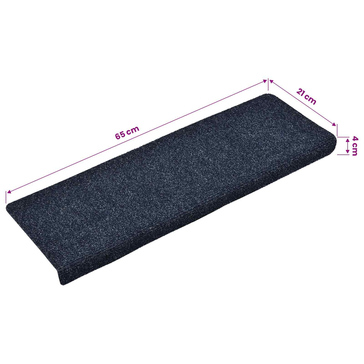 Stair Mats Self-adhesive 5 pcs 65x21x4 cm Anthracite