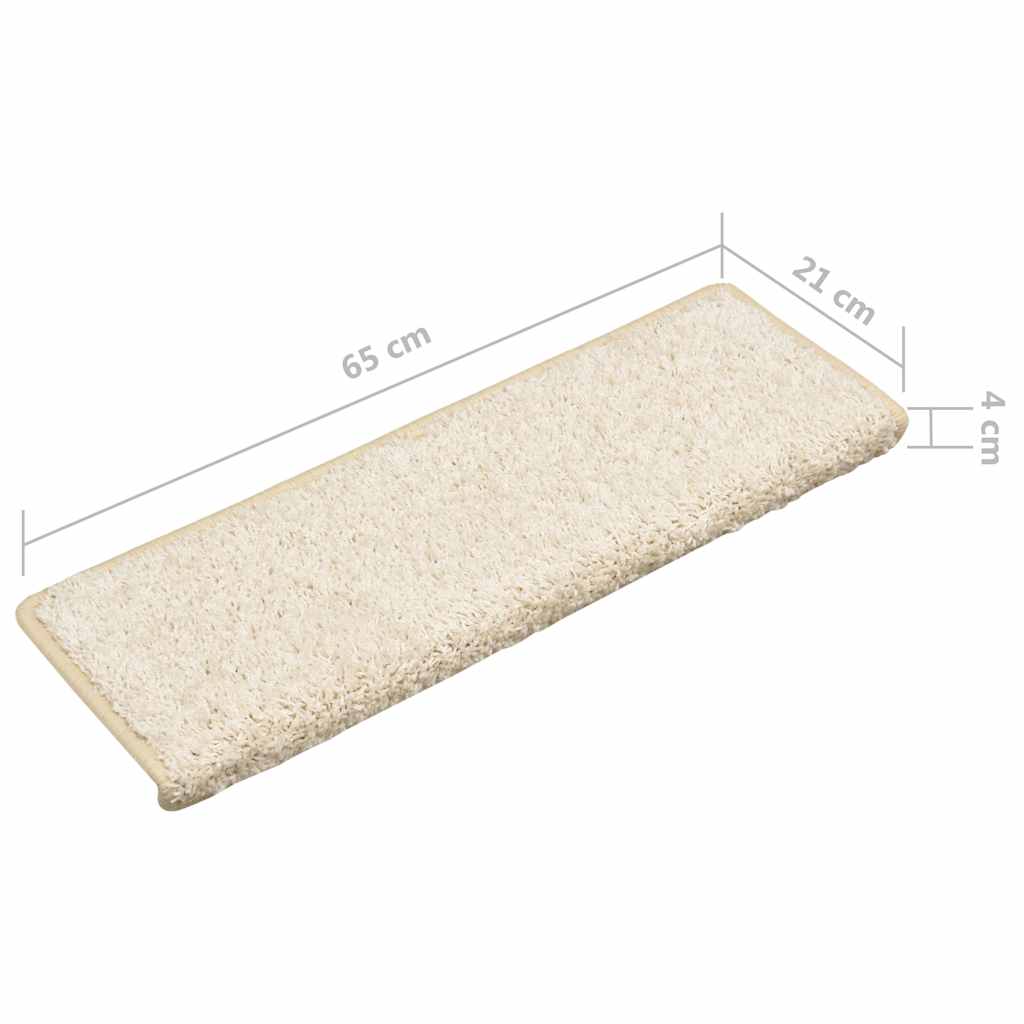 Stair Mats 10 pcs 65x21x4 cm White Rectangular Edge