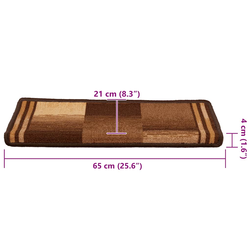 Stair Mats Self-adhesive 5 pcs 65x21x4 cm Brown