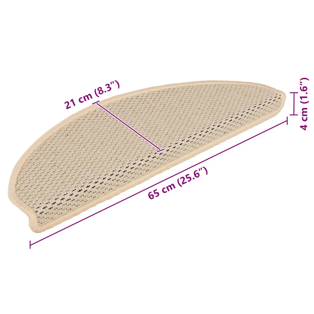 Stair Mats Self-adhesive Sisal-Look 15 pcs 65x21x4 cm Berber