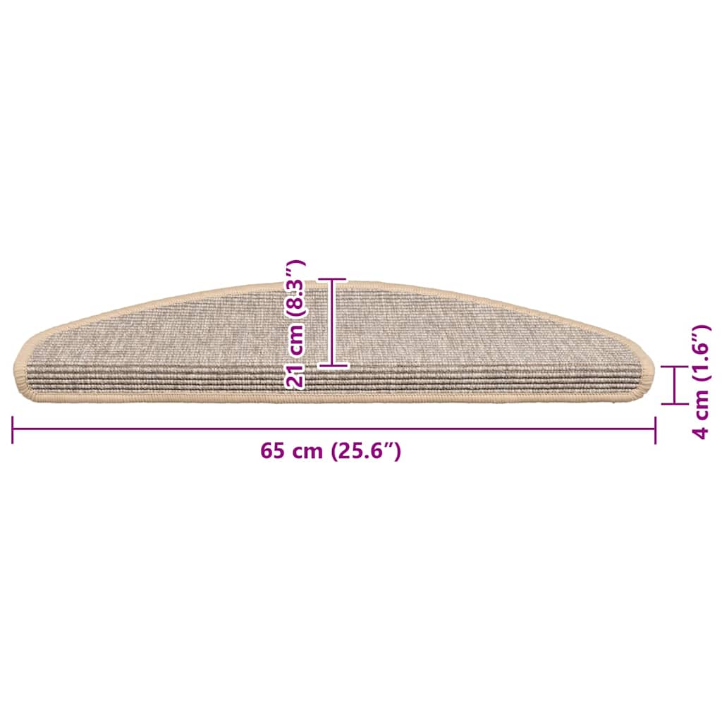 Stair Mats 15 pcs 65x21x4 cm Silver Half Round Large