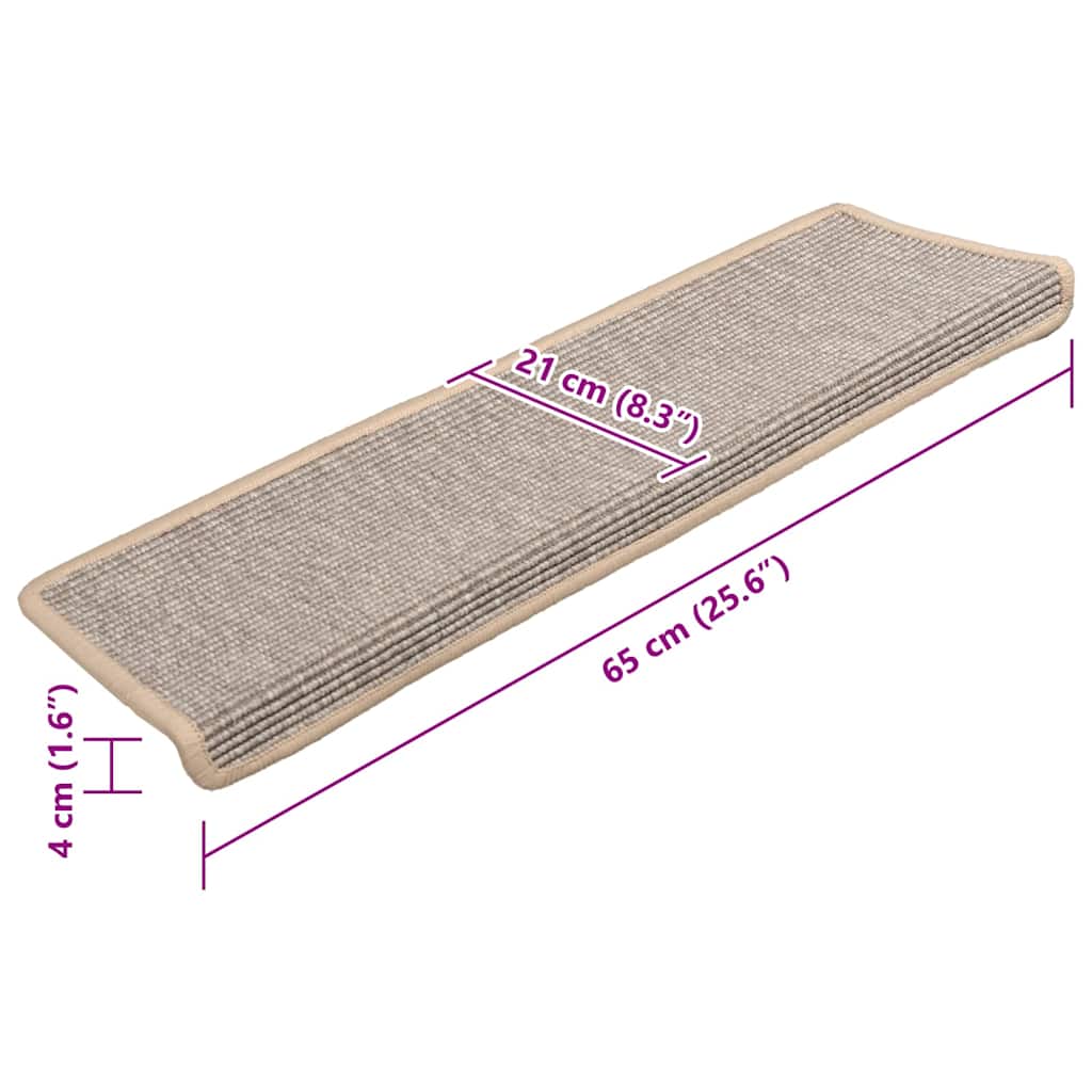 Stair Mats 15 pcs 65x21x4 cm Silver Rectangular Edge