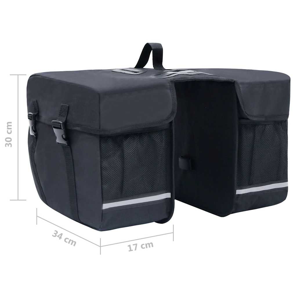 93251 vidaXL Double Bicycle Bag for Pannier Rack Waterproof 35 L Black