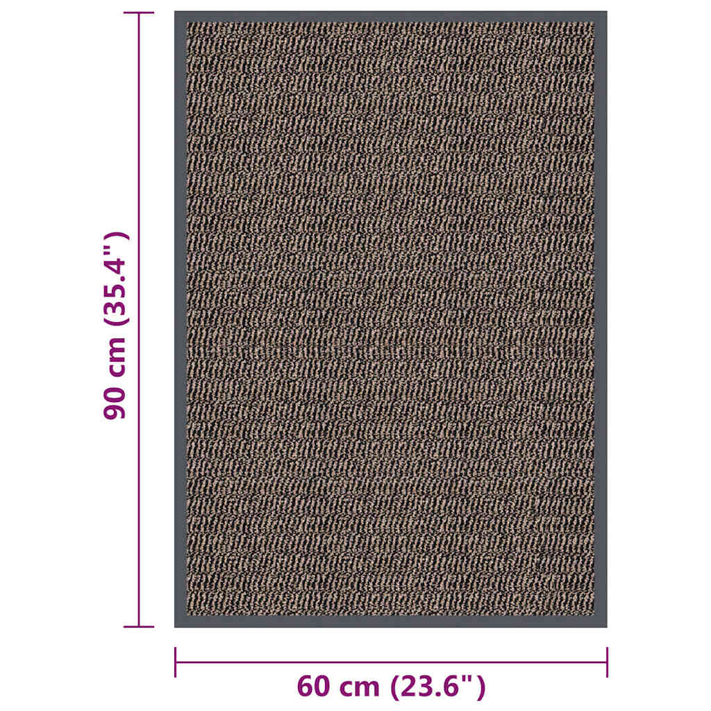 326937 vidaXL Doormat Tufted 60x90 cm Dark Brown
