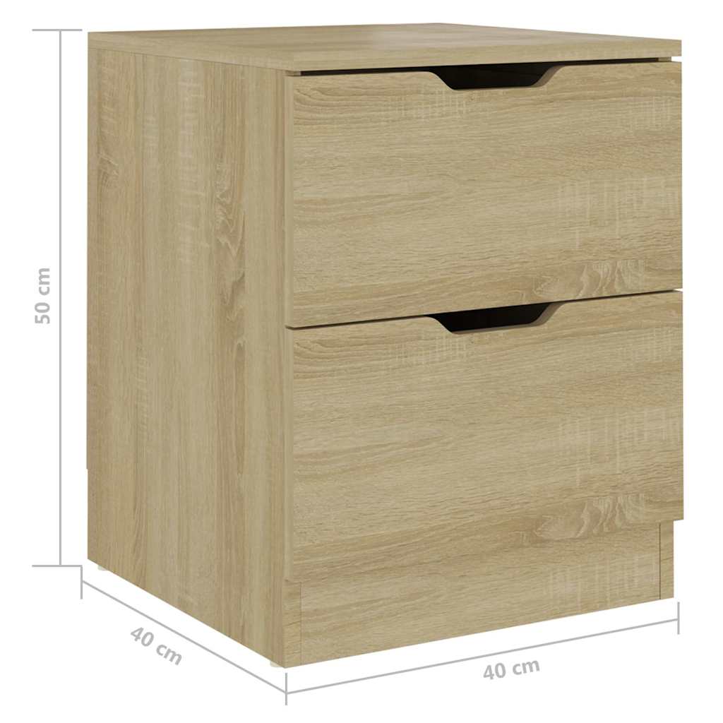 326729 vidaXL Bedside Cabinet Sonoma Oak 40x40x50 cm Engineered Wood