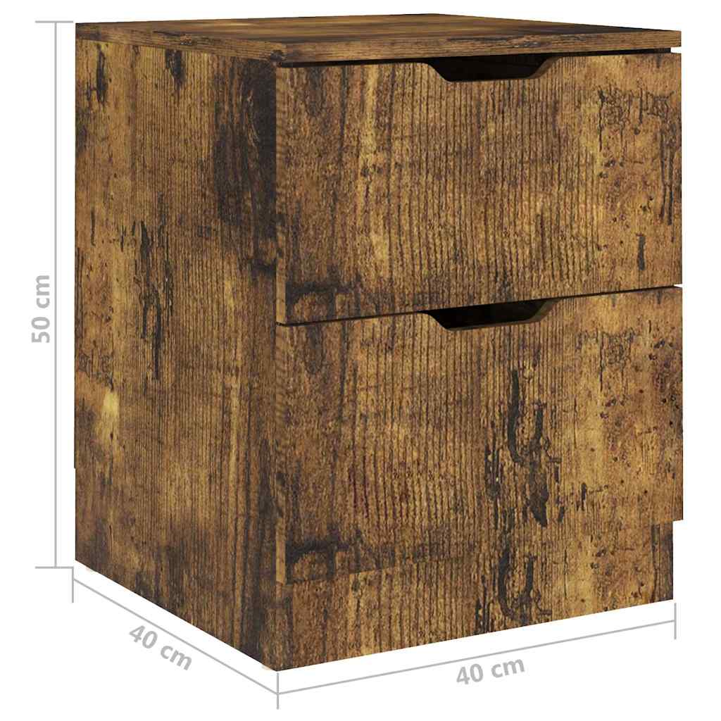 326740 vidaXL Bedside Cabinets 2 pcs Smoked Oak 40x40x50 cm Engineered Wood