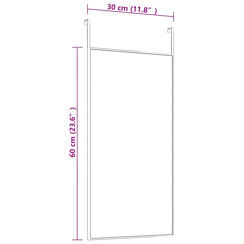 327403 vidaXL Door Mirror Black 30x60 cm Glass and Aluminium