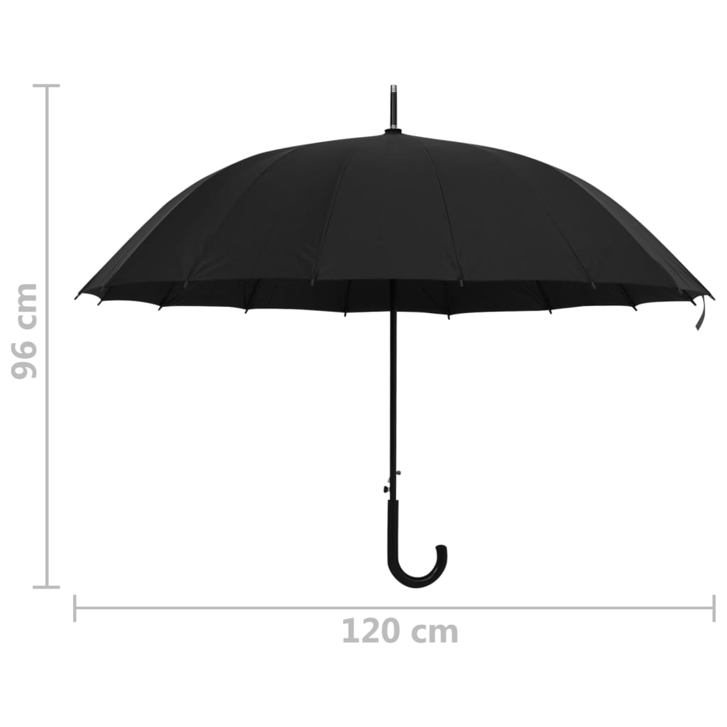 149139 vidaXL Umbrella Automatic Black 120 cm