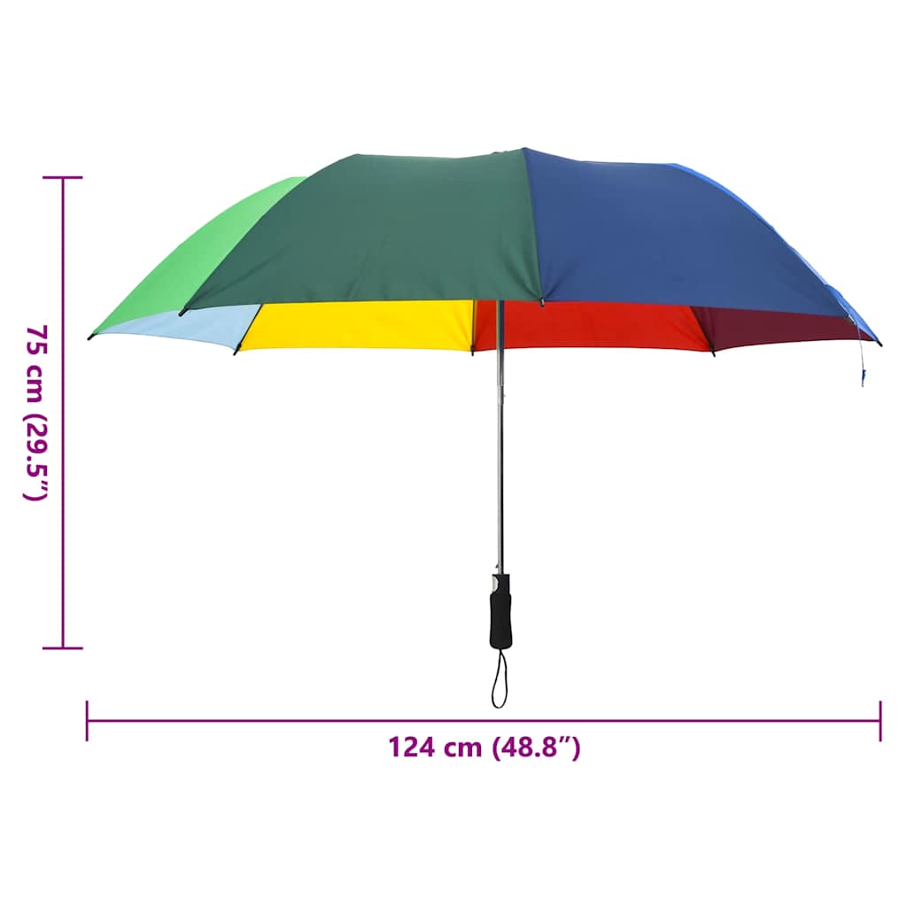 149143 vidaXL Automatic Folding Umbrella Multicolour 124 cm