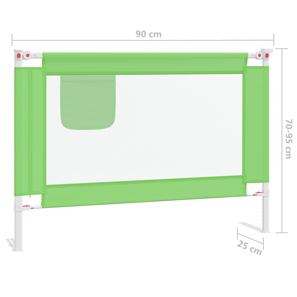 10189 vidaXL Toddler Safety Bed Rail Green 90x25 cm Fabric