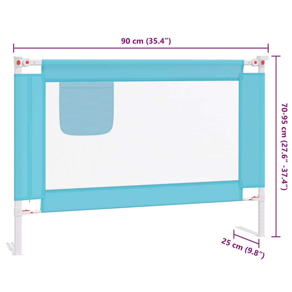 10207 vidaXL Toddler Safety Bed Rail Blue 90x25 cm Fabric