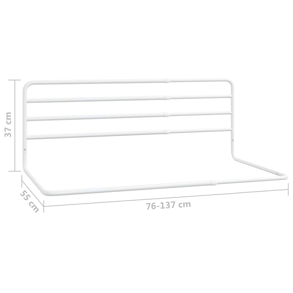 10234 vidaXL Toddler Safety Bed Rail White (76-137)x55 cm Iron