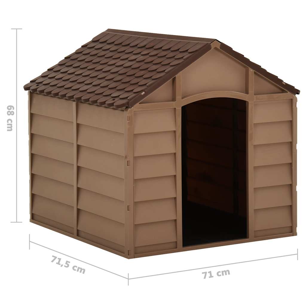 316180 vidaXL Dog House Brown 71x71,5x68 cm PP