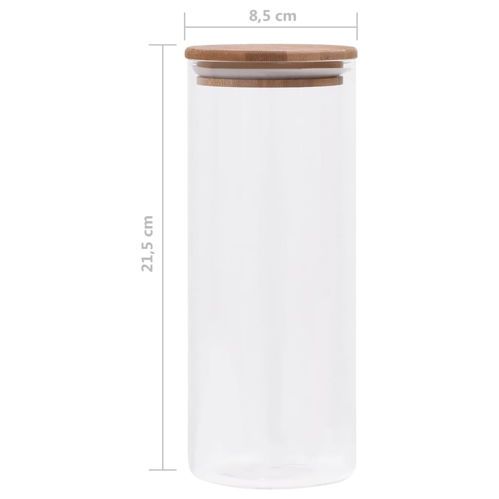 150696 vidaXL Storage Glass Jars with Bamboo Lid 6 pcs 1000 ml