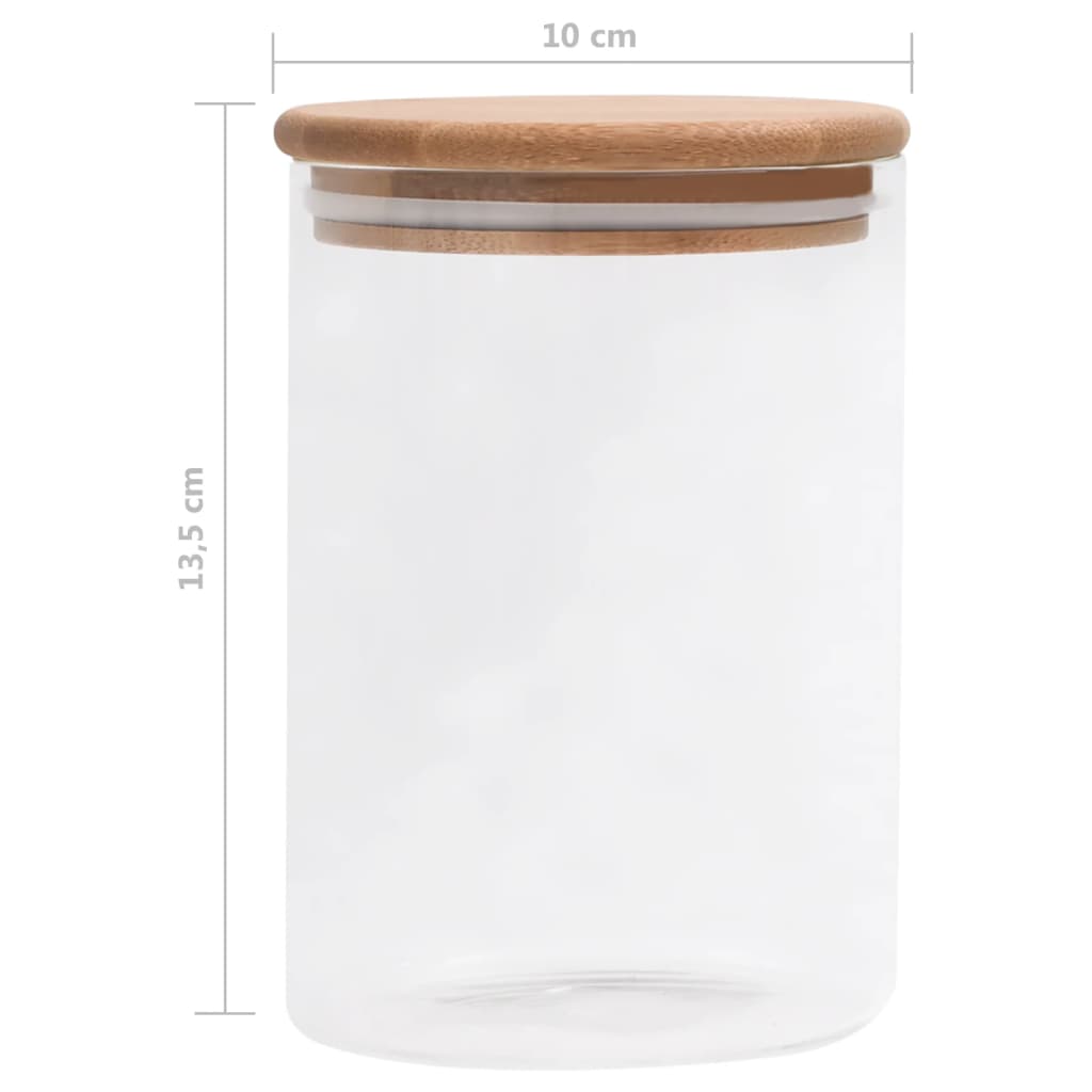 150704 vidaXL Storage Glass Jars with Bamboo Lid 4 pcs 800 ml