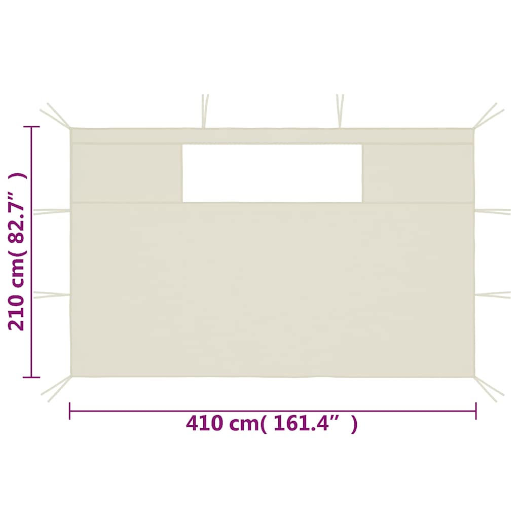 Gazebo Sidewalls with Windows 2 pcs Cream