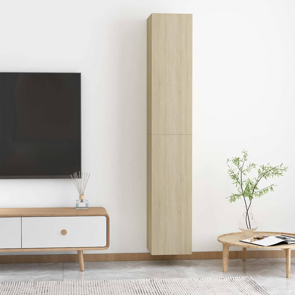 803351 vidaXL 2 Piece TV Cabinet Set Sonoma Oak 30,5x30x90 cm Engineered Wood
