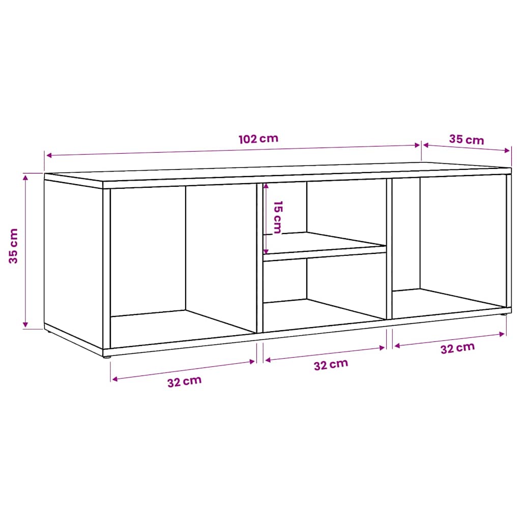 Shoe Storage Bench White 102x35x35 cm Engineered Wood