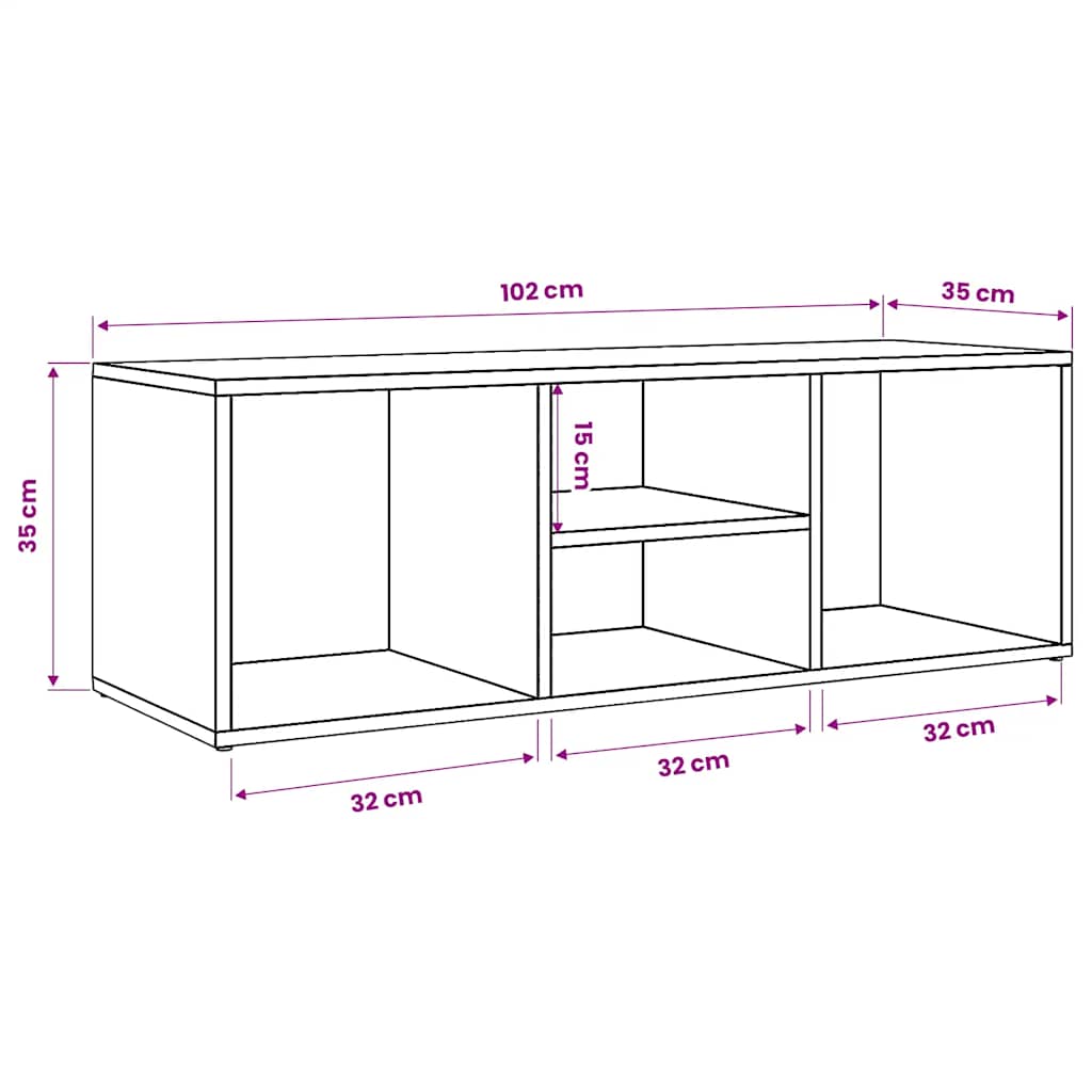 Shoe Storage Bench Concrete Grey 102x35x35 cm Engineered Wood