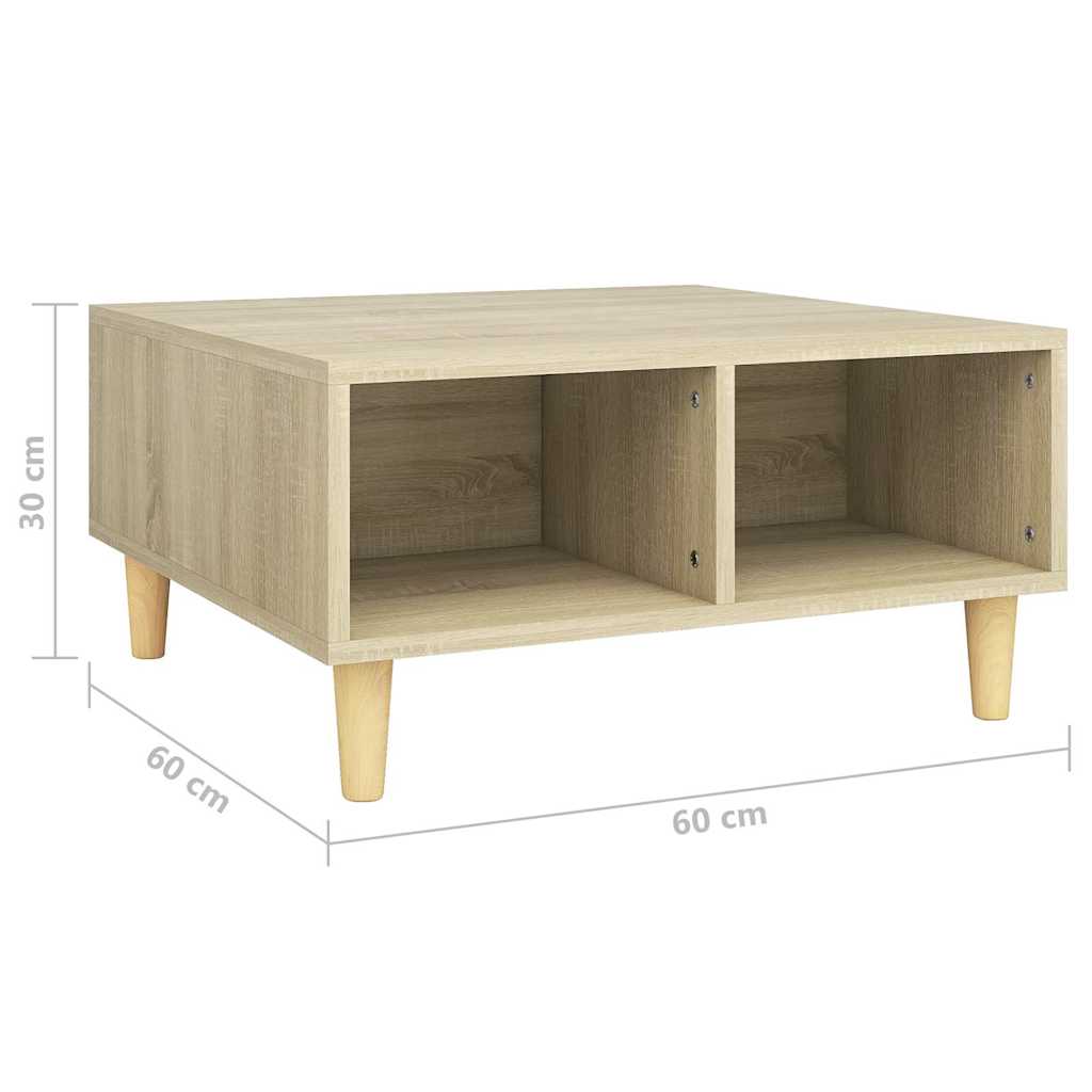 805980 vidaXL Coffee Table Sonoma Oak 60x60x30 cm Engineered Wood