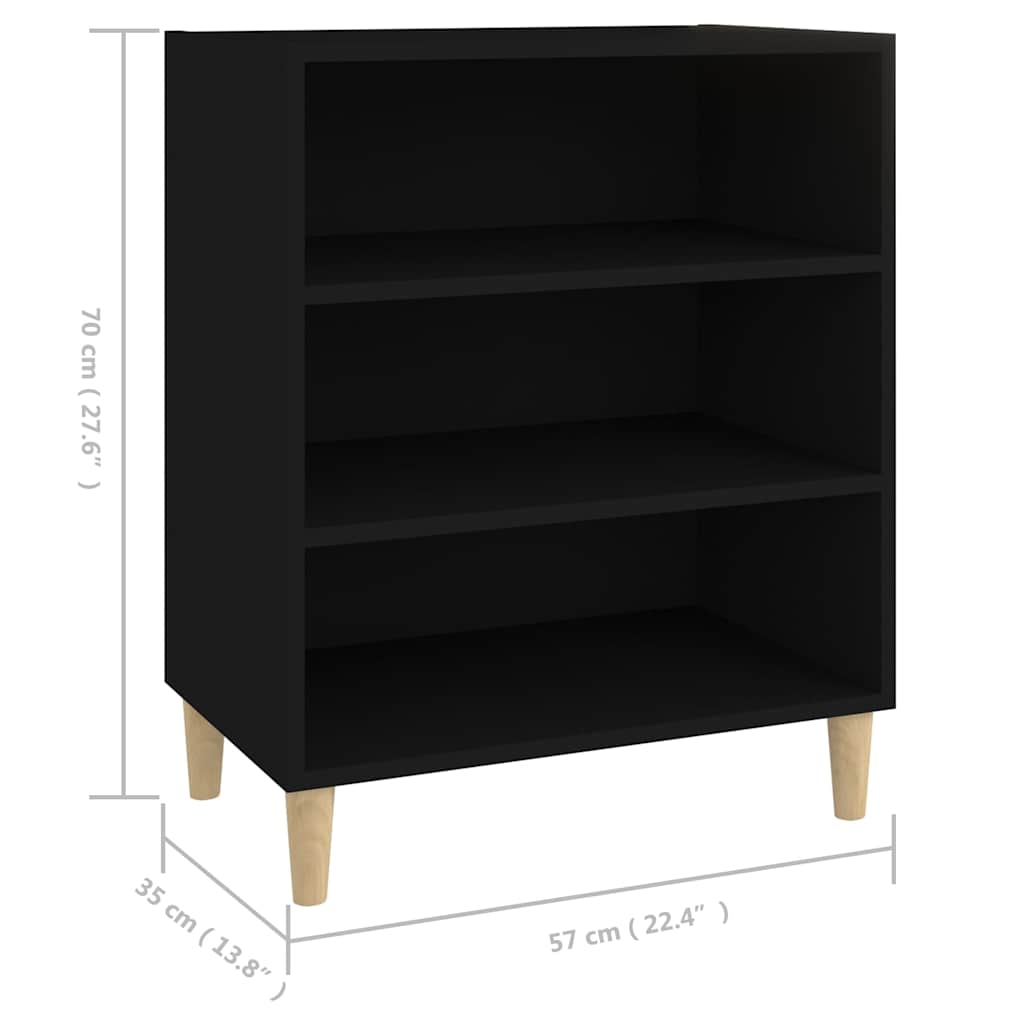 806050 vidaXL Sideboard Black 57x35x70 cm Engineered Wood