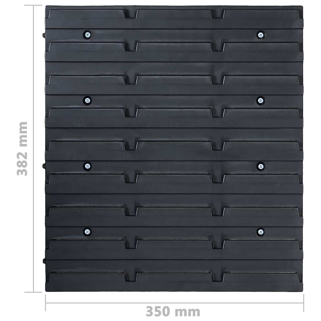 150808 vidaXL 128 Piece Storage Bin Kit with Wall Panels Blue and Black