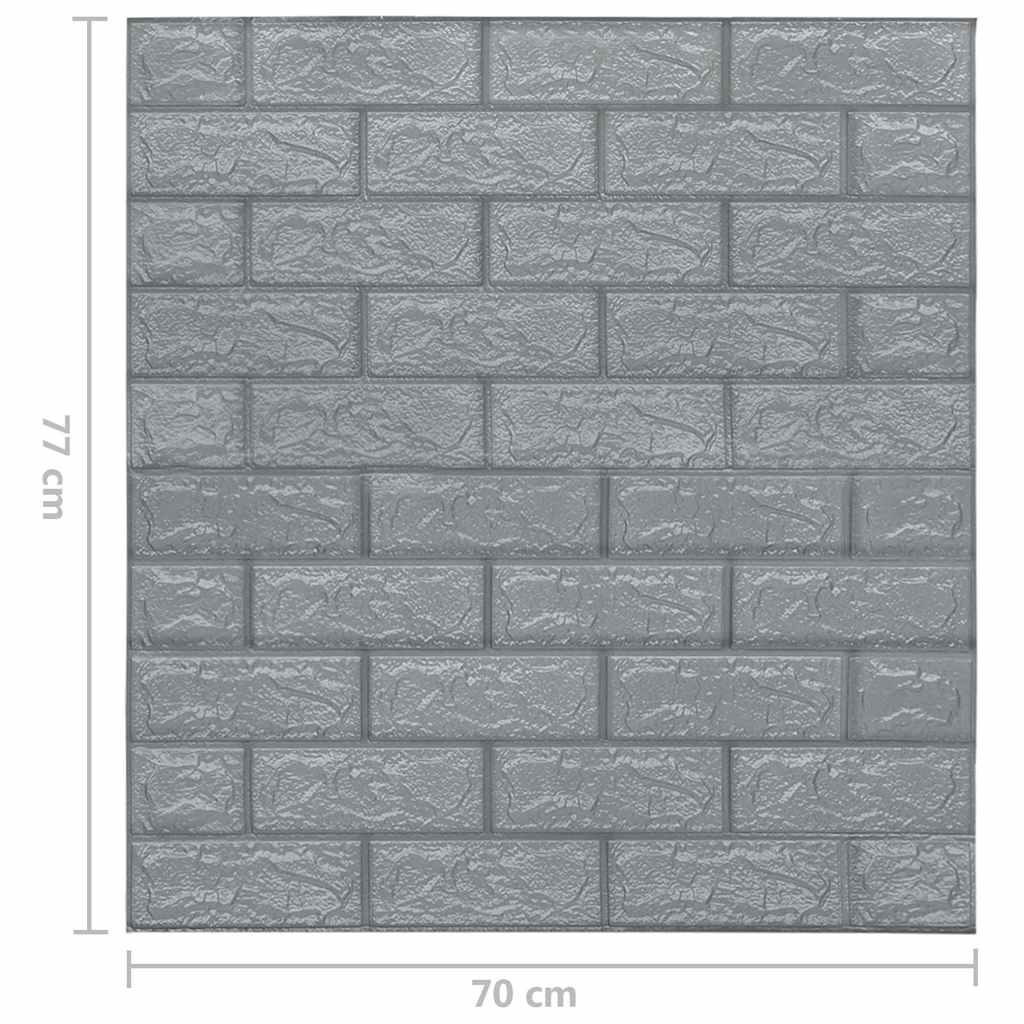 150723 vidaXL 3D Wallpaper Bricks Self-adhesive 40 pcs Anthracite