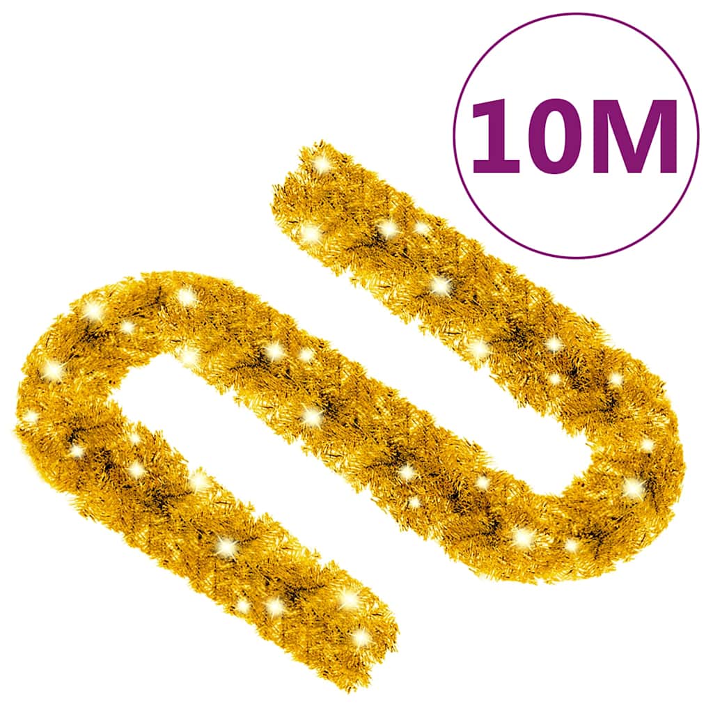 329202 vidaXL Christmas Garland with LED Lights 10 m Gold