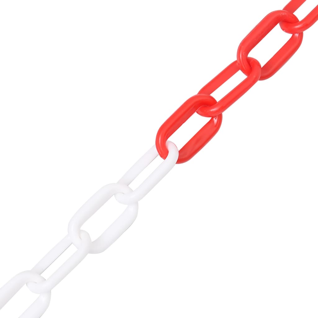 150926 vidaXL Warning Chain Red and White 100 m Ø6 mm Plastic