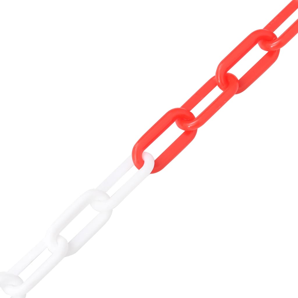 150928 vidaXL Warning Chain Red and White 100 m Ø8 mm Plastic