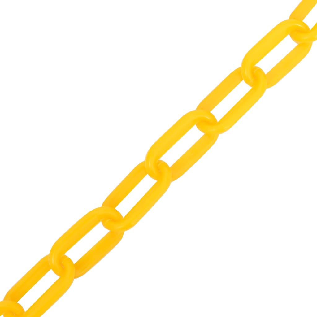150940 vidaXL Warning Chain Yellow 100 m Ø8 mm Plastic