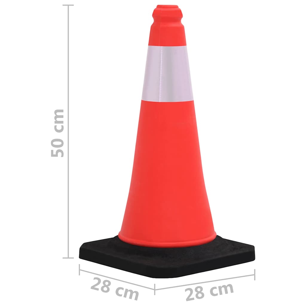 150942 vidaXL Reflective Traffic Cones with Heavy Bases 10 pcs 50 cm