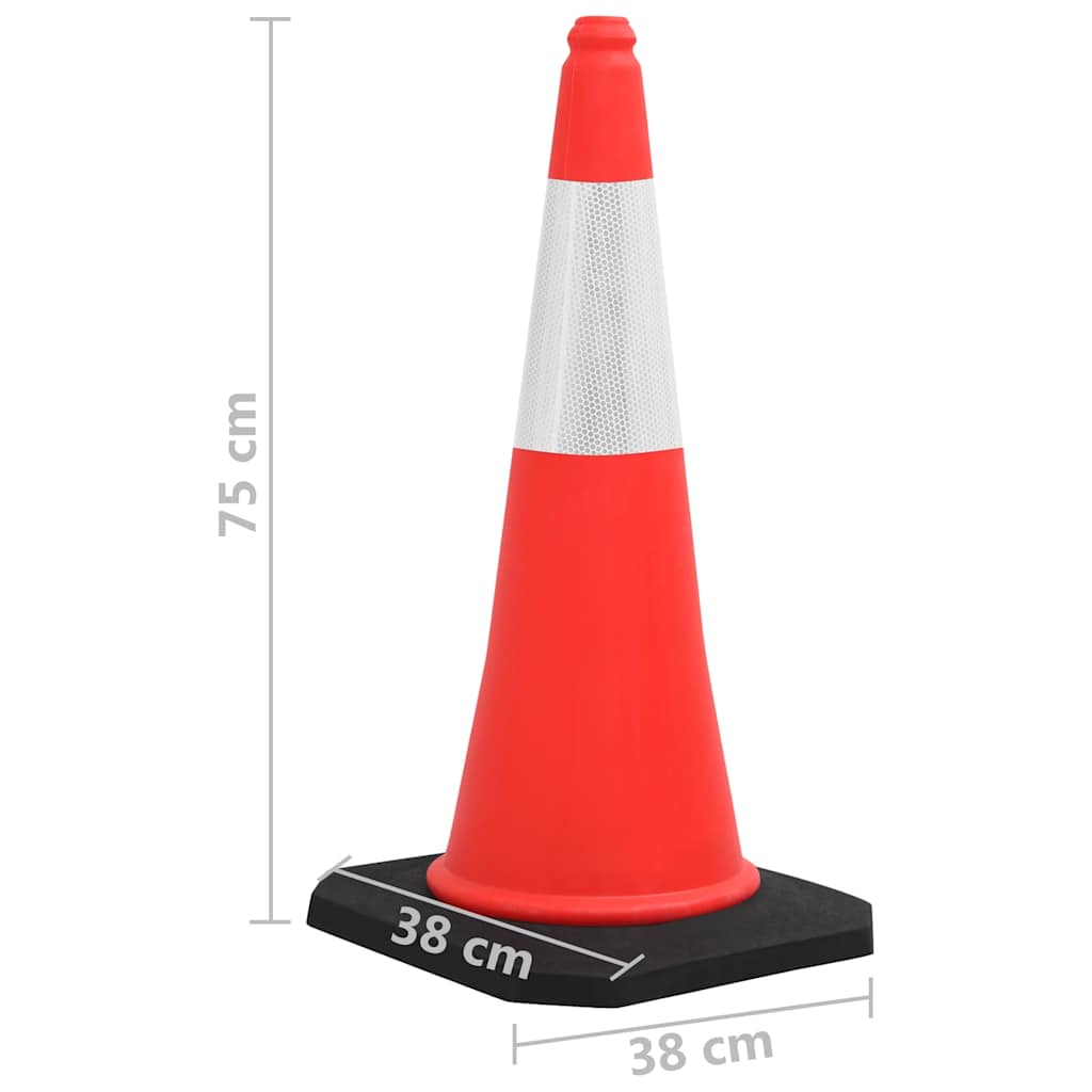 150943 vidaXL Reflective Traffic Cones with Heavy Bases 4 pcs 75 cm
