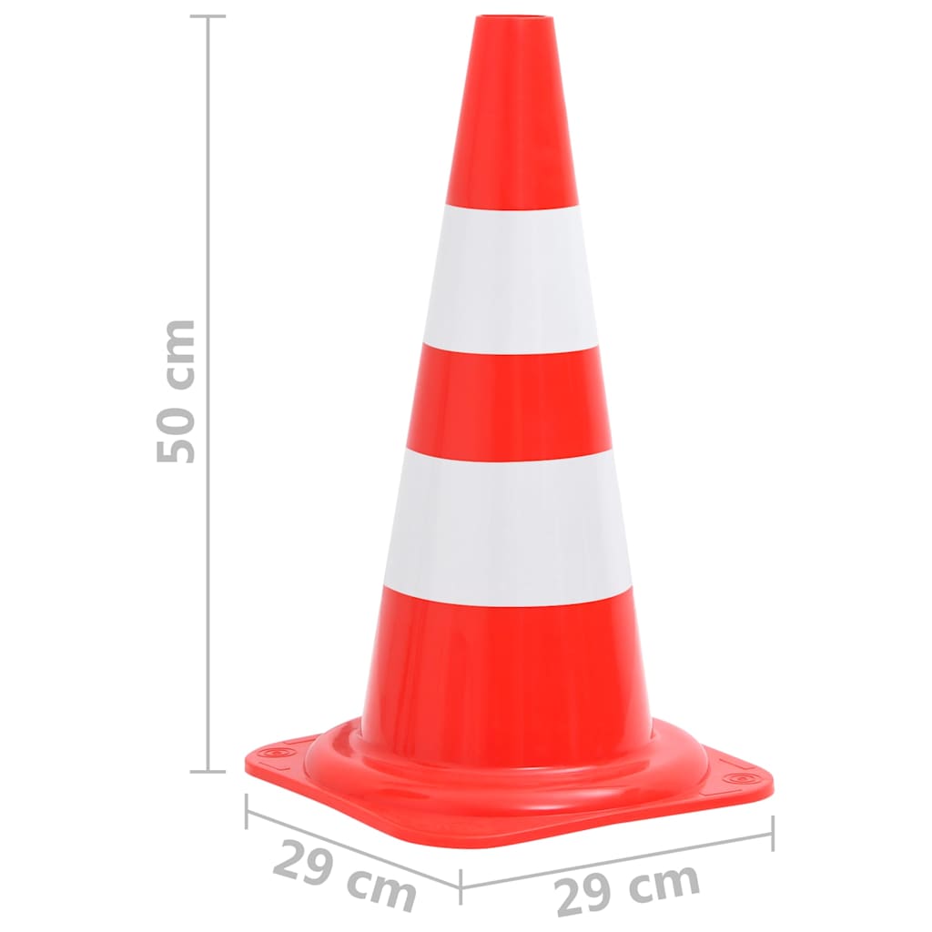 150947 vidaXL Reflective Traffic Cones 20 pcs Red and White 50 cm