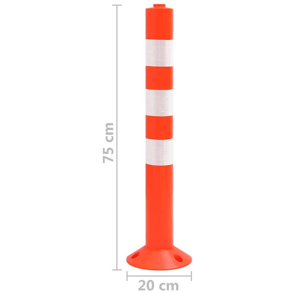 150961 vidaXL Traffic Control Bollards 10 pcs 75 cm PE