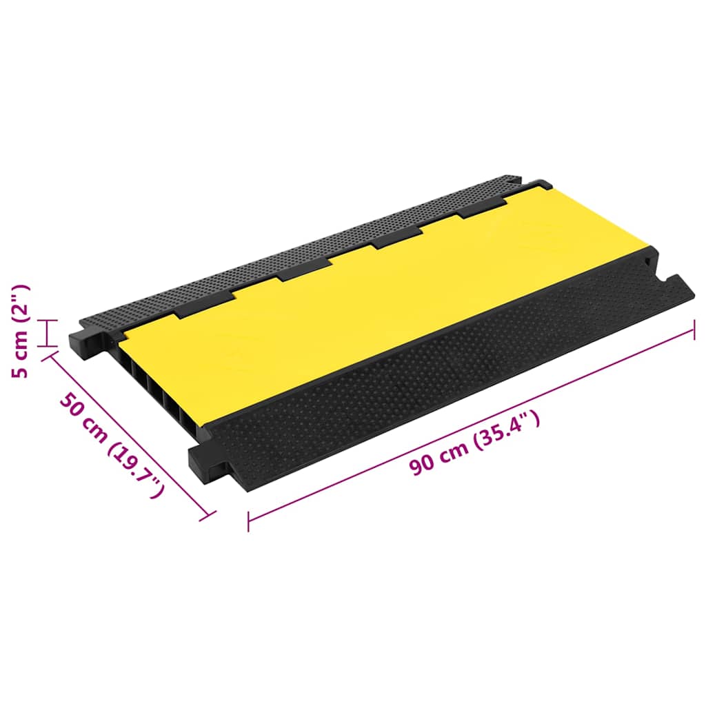 150965 vidaXL Cable Protector Ramp with 5 Channels 90 cm Rubber