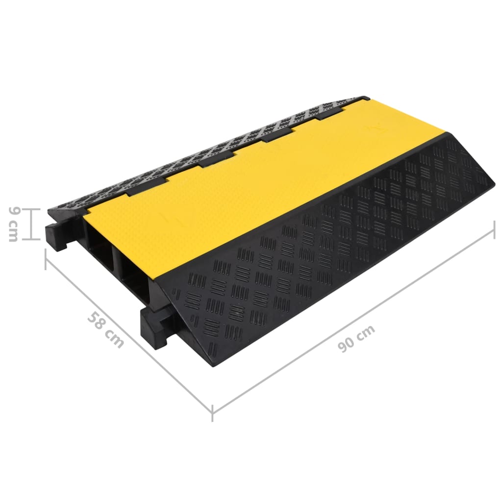 vidaXL Cable Protector Ramp with 2 Channels 90 cm Rubber