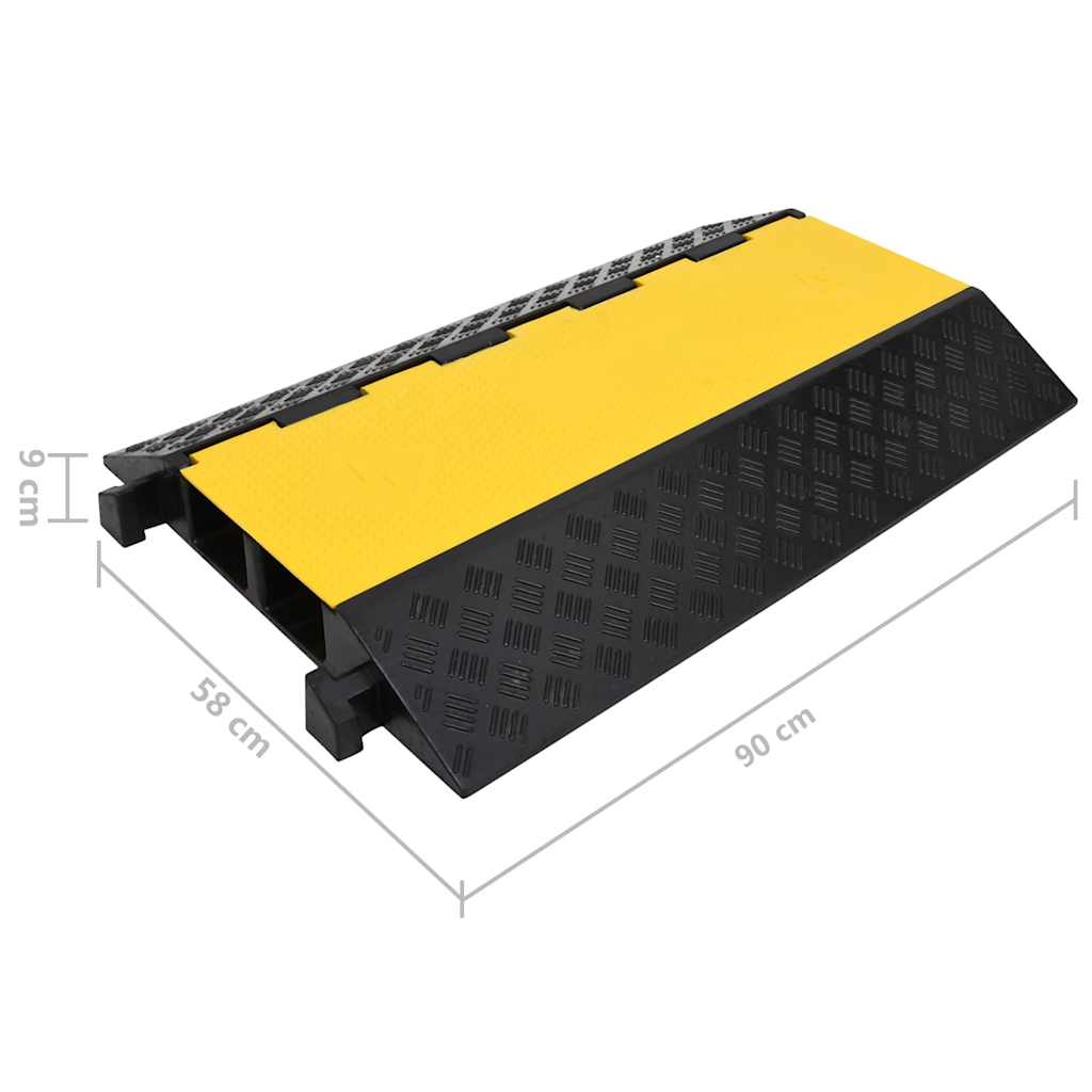 150966 vidaXL Cable Protector Ramp with 2 Channels 90 cm Rubber