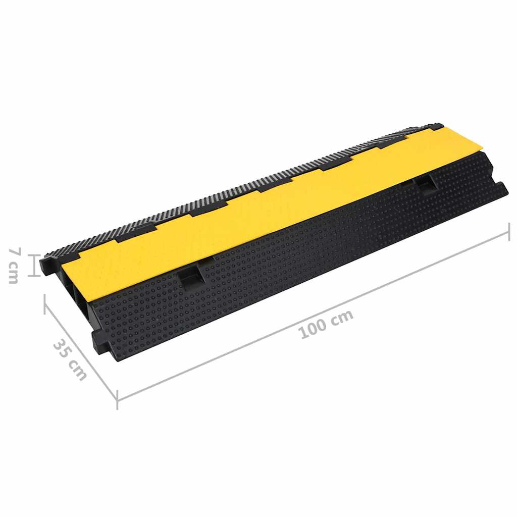 150968 vidaXL Cable Protector Ramps with 2 Channels 2 pcs 100 cm Rubber