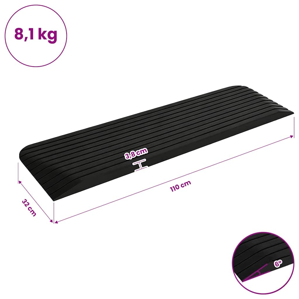 150972 vidaXL Threshold Ramp 110x32x3,8 cm Rubber