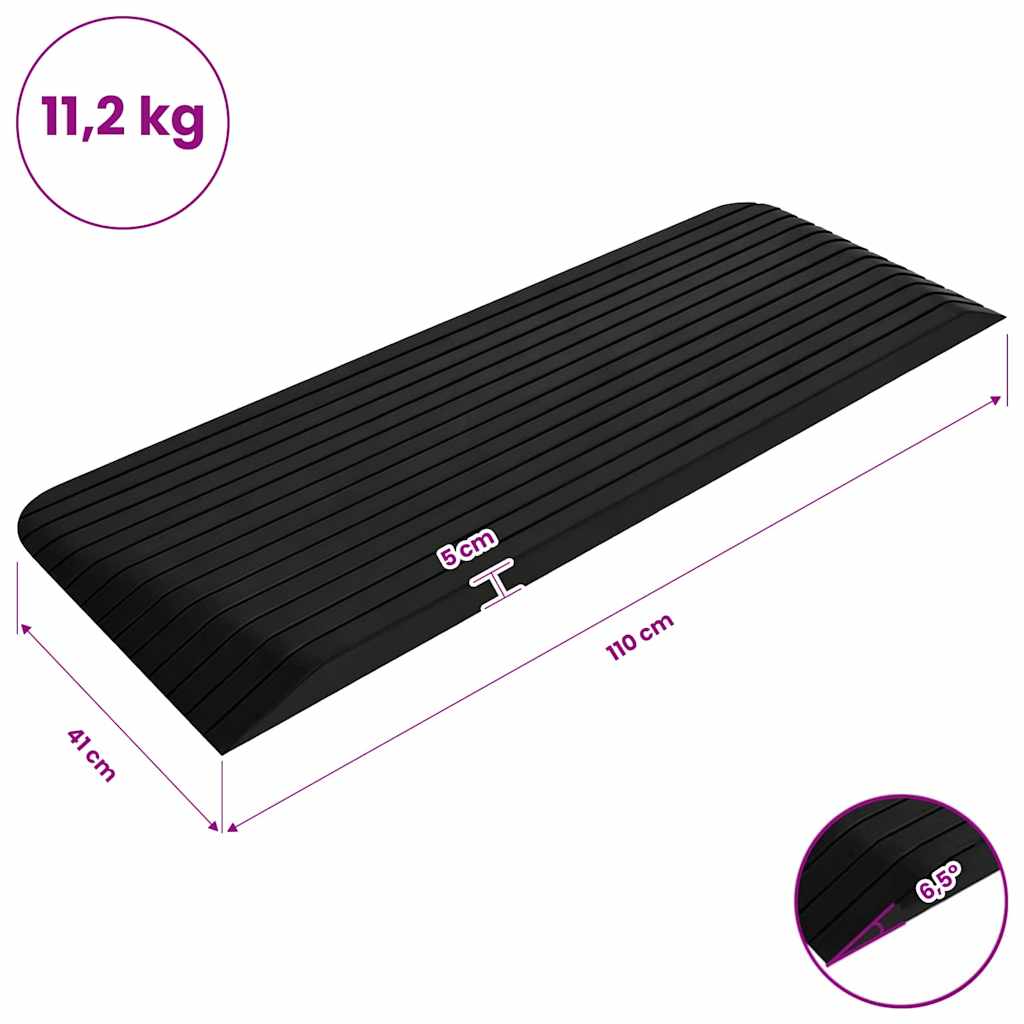 150975 vidaXL Threshold Ramps 2 pcs 110x41x5 cm Rubber