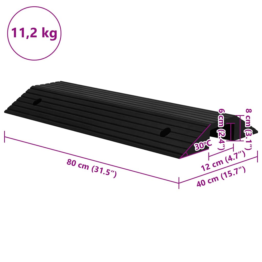 Bridge Threshold Ramps 2 pcs 80x40x8 cm Rubber