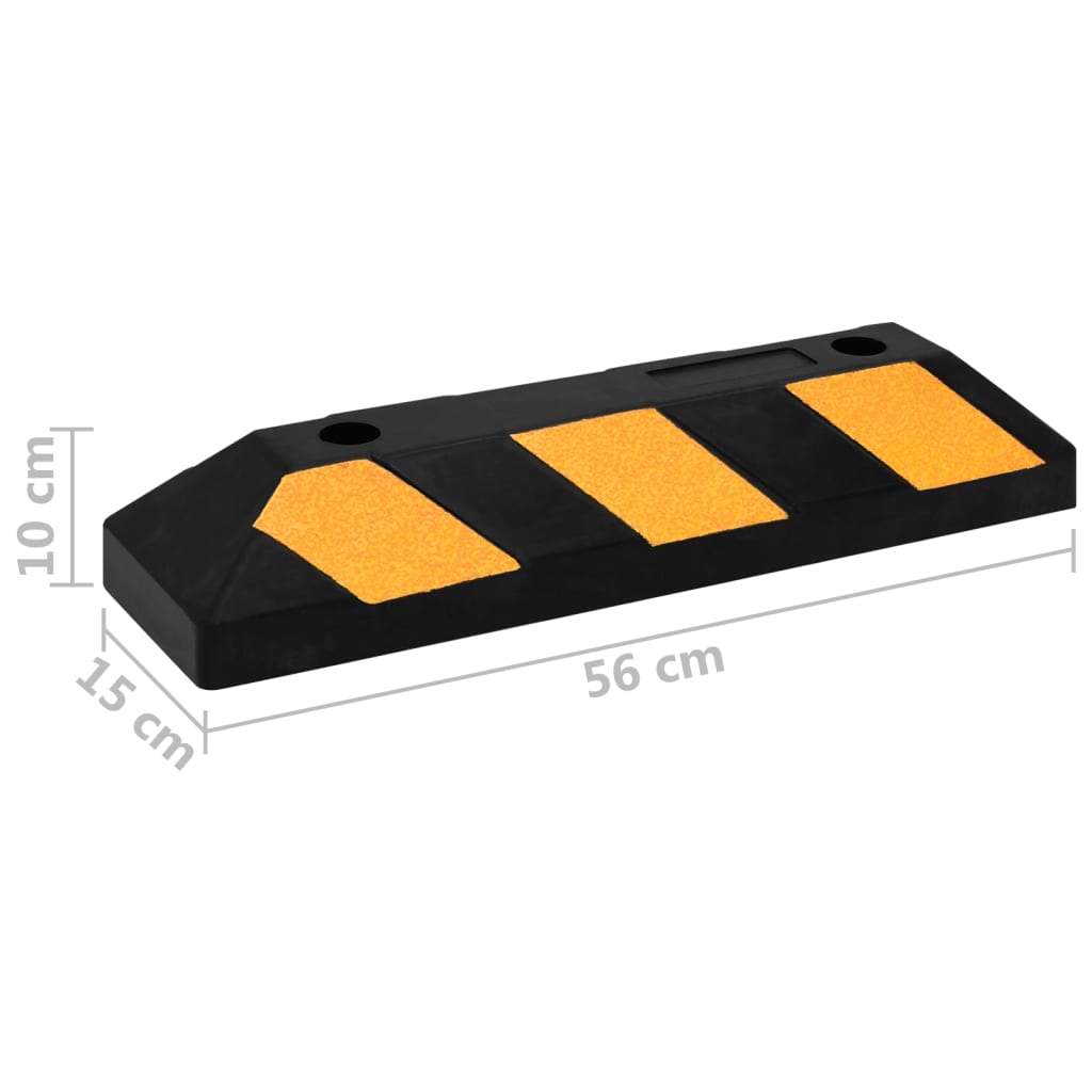 150982 vidaXL Reflective Parking Blocks 2 pcs 56x15x10 cm Rubber