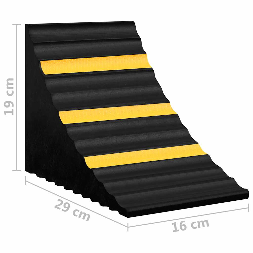 150991 vidaXL Wheel Chocks 2 pcs 29x16x19 cm Rubber