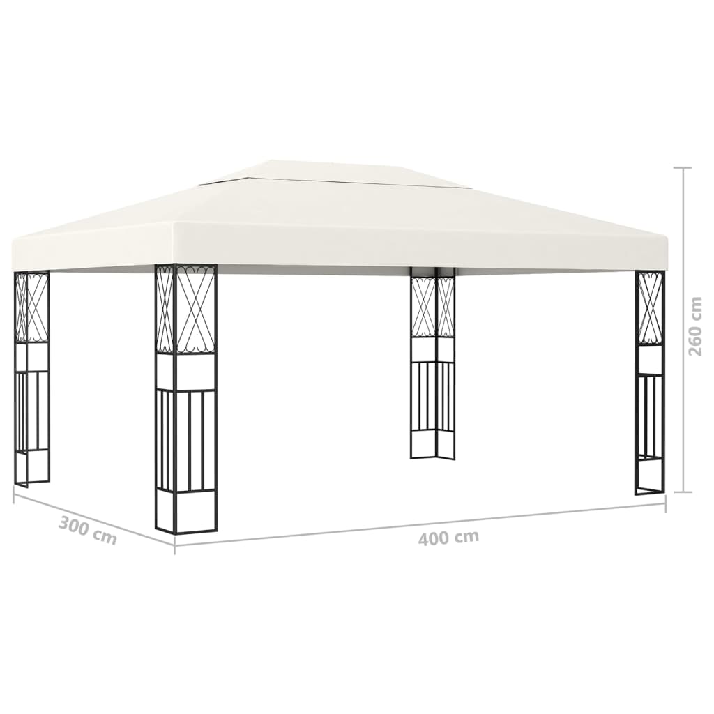 Gazebo | Cream | Steel, 100% Polyester | Large | UV-resistant materials